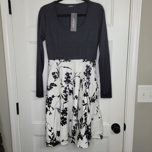 NWT Mixfeer Long Sleeve Floral Dress Size L